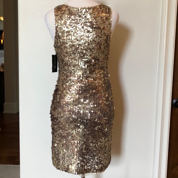 INC International Concepts Gold sequined dress NWT - Picture 4 of 6